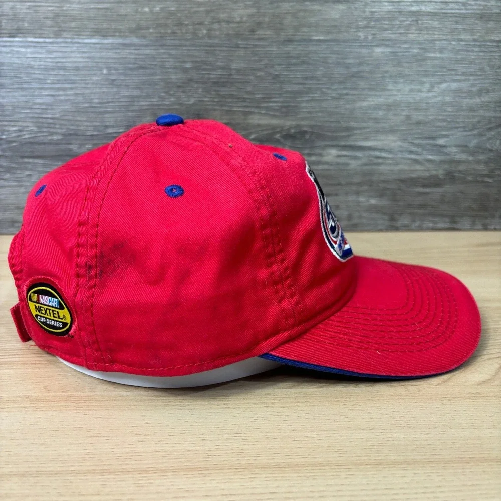 Vintage‎ Nascar Hat Cap Strap Back Red Daytona 500 Racing Race Car Adjustable